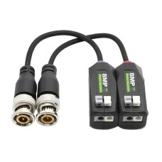 NexaKey NX-2KV HD-TVI/HD-CVI/AHD/CVBS 8MP Black Video Balun With 2KV Surge Protection